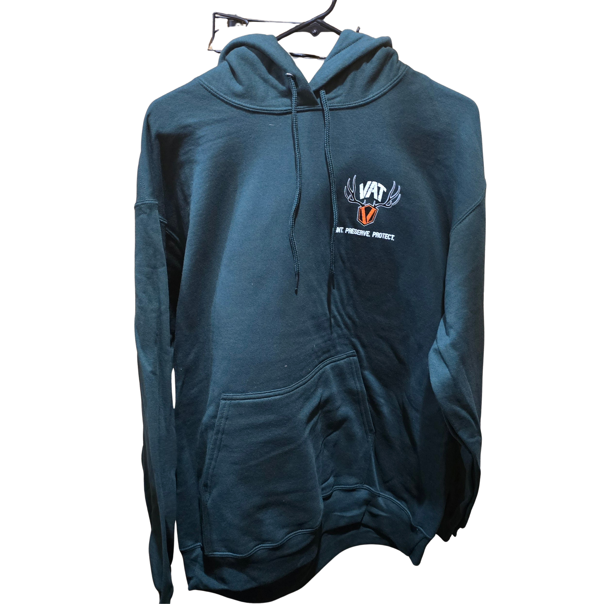 green VAT hoodie front graphic
