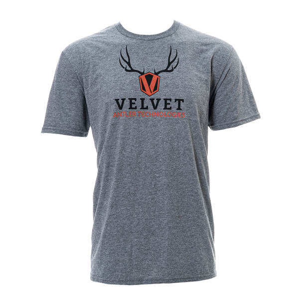 velvet antler technologies logo premium cotton heather grey t-shirt front